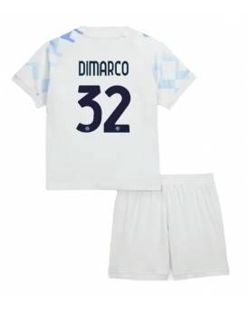 Billige Fotballdrakt Inter Milan Federico Dimarco #32 Replika Bortedraktsett Barn 2025-26 Kortermet (med bukser)